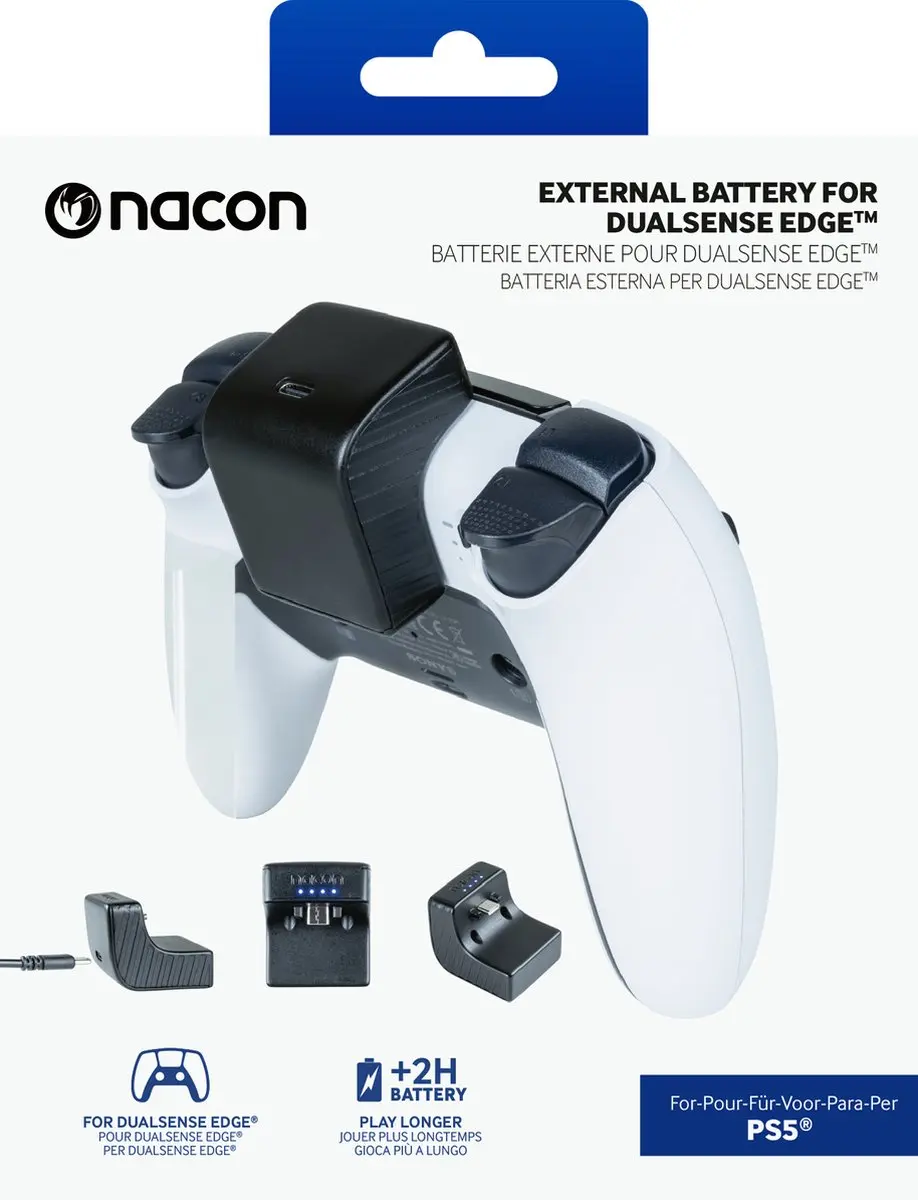 Nacon Externe Batterij PS5BATPACK DualSense Edge - 1000mAh - Zwart