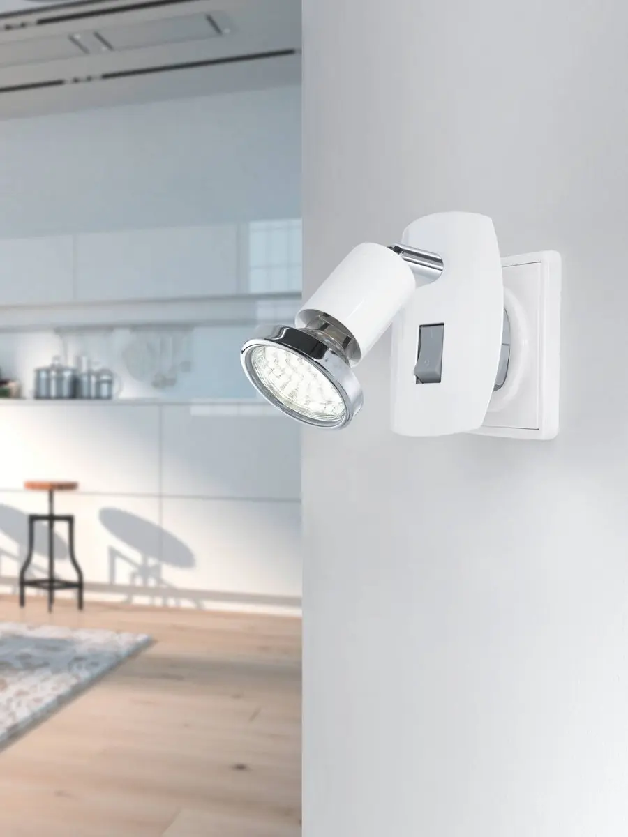 Eglo Mini 4 Stekkerlamp 3W - Wit/Chroom