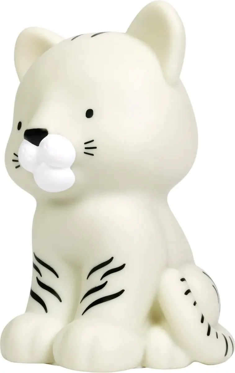 A Little Lovely Company Witte Tijger Kinderlamp - Grijs