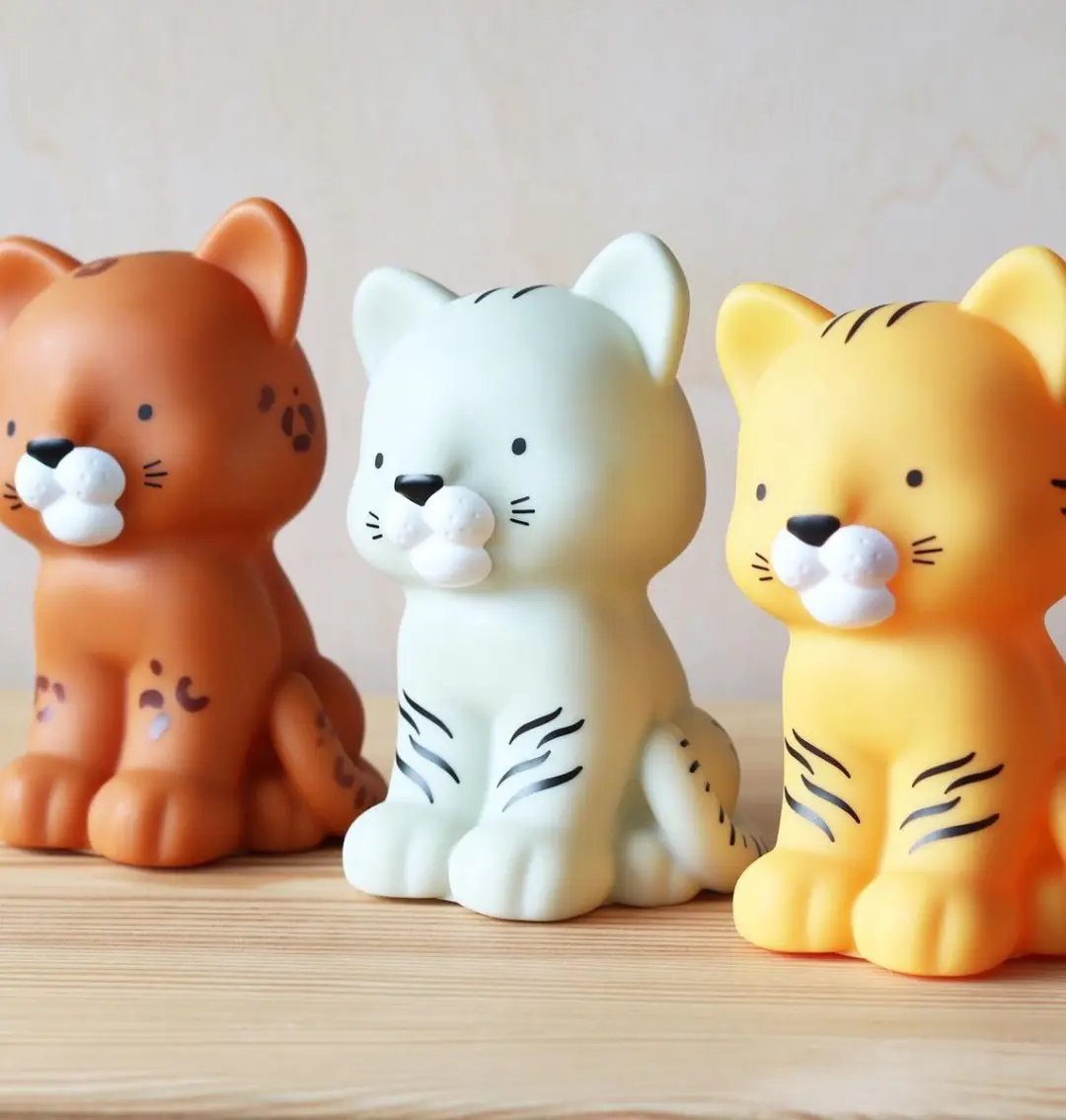 A Little Lovely Company Witte Tijger Kinderlamp - Grijs