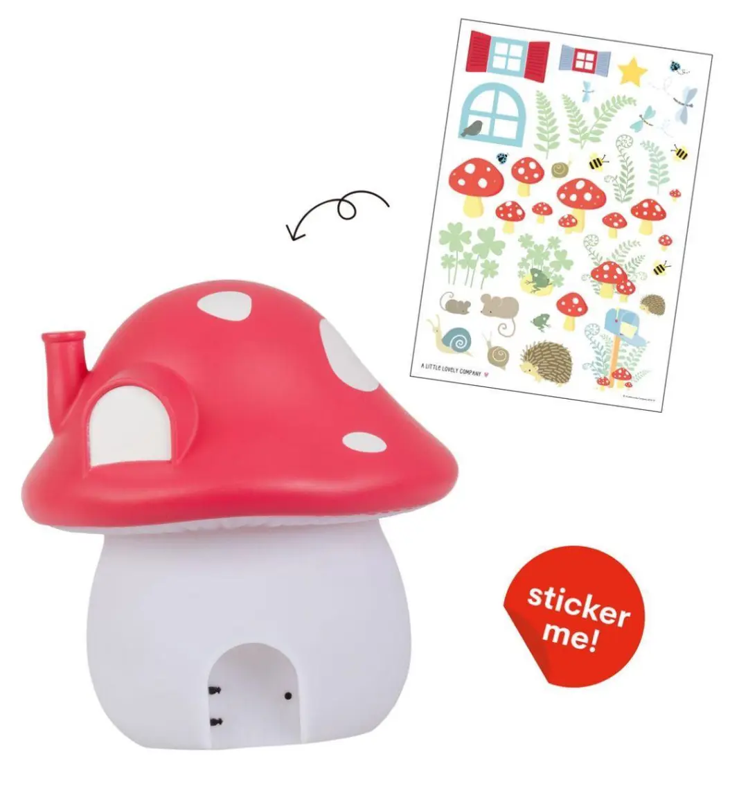 A Little Lovely Company Nachtlamp Paddenstoel - Rood/Wit