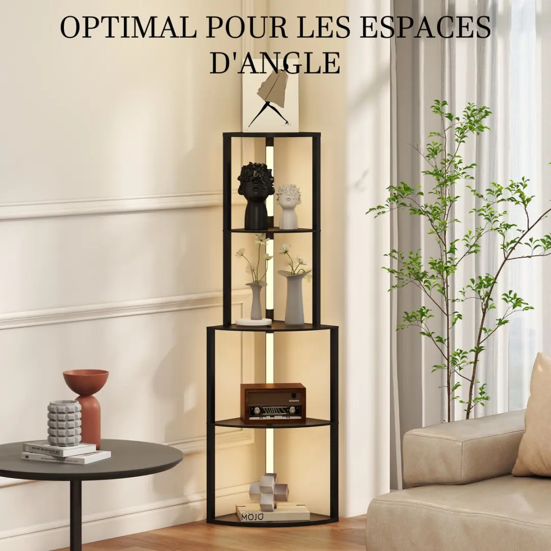 Homcom Vloerlamp MDF 163cm - Zwart