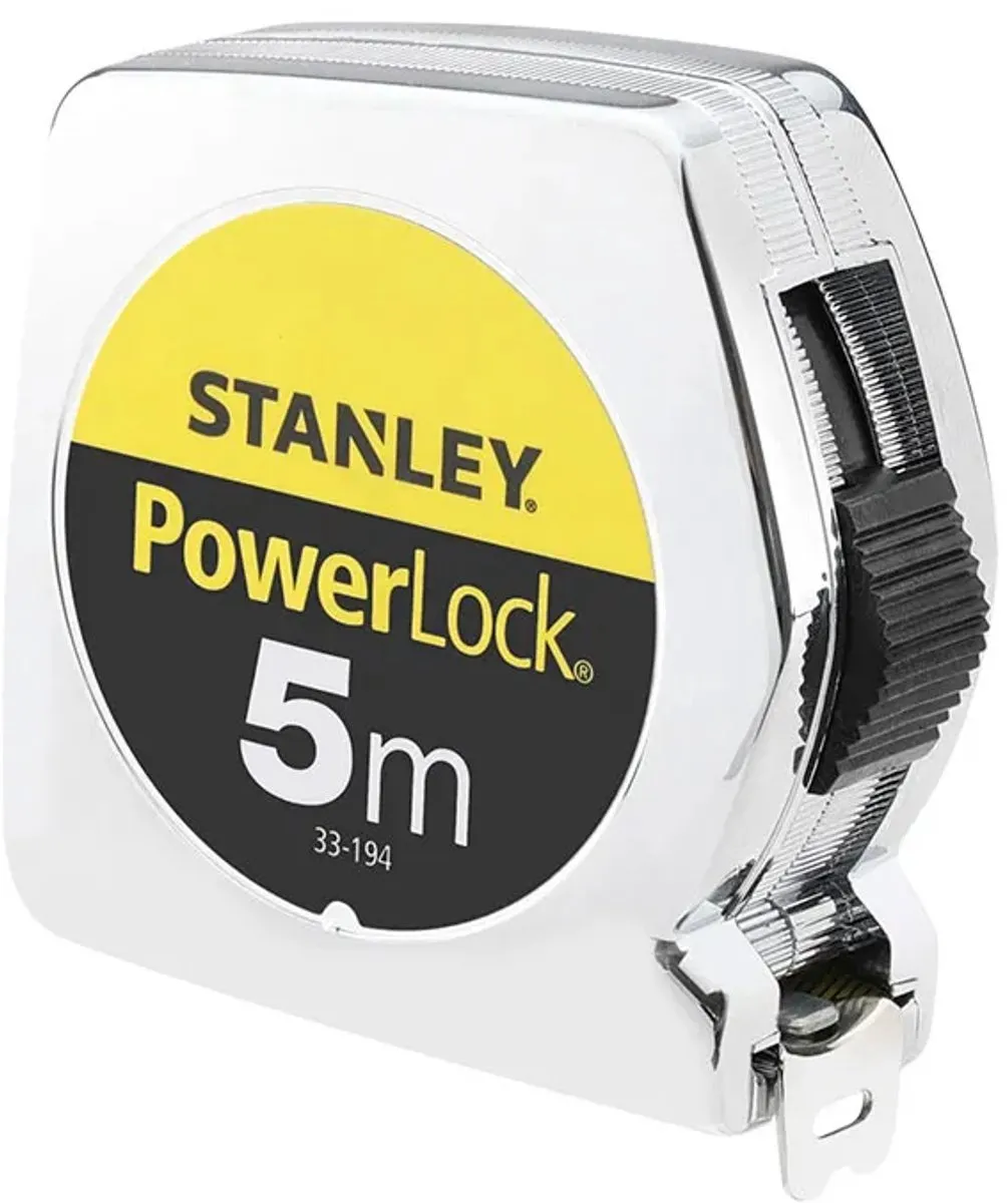 Stanley Rolbandmaat Powerlock 5m - 25mm - Verchroomd