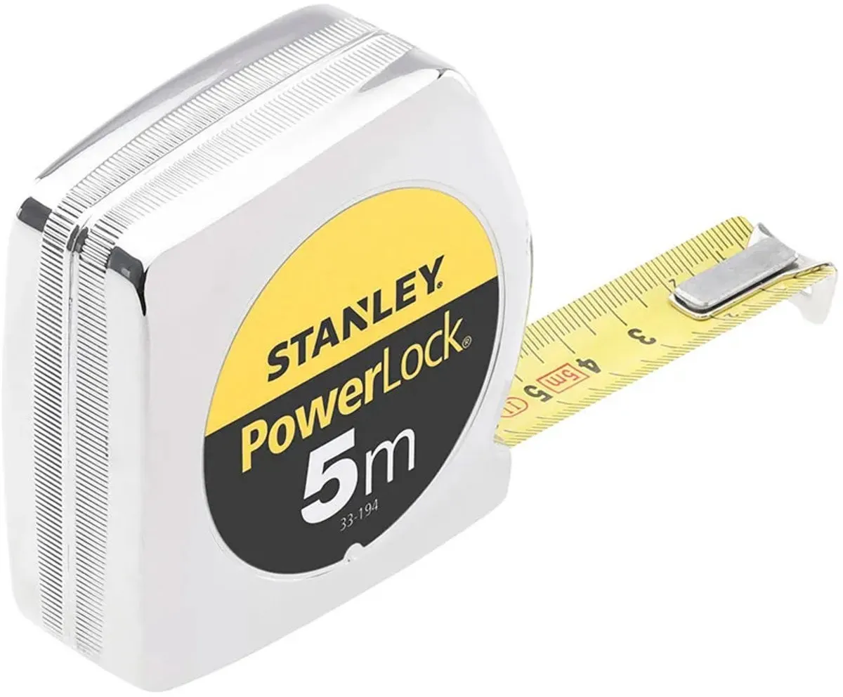 Stanley Rolbandmaat Powerlock 5m - 25mm - Verchroomd