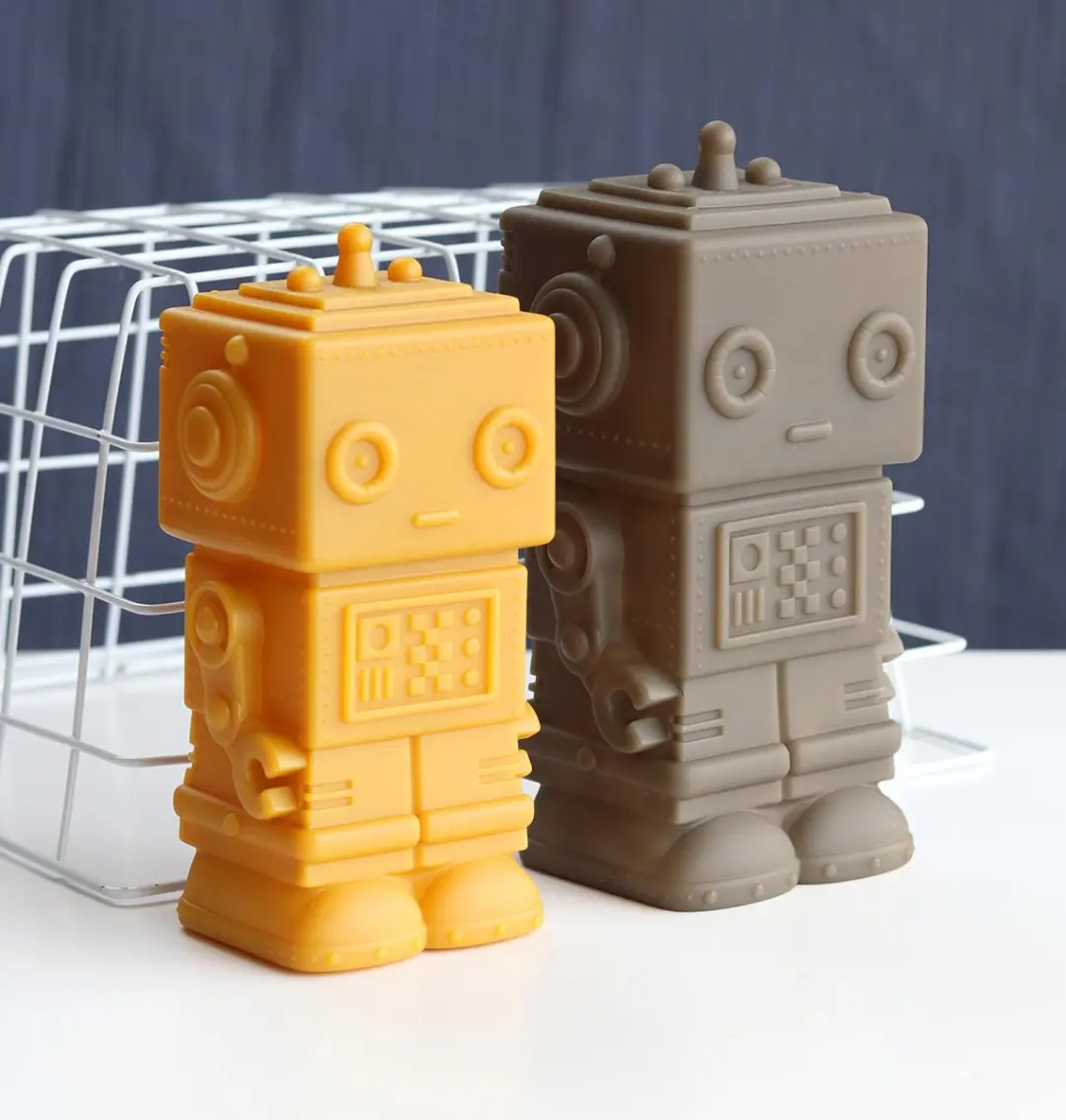 A Little Lovely Company Robot Kinderlampje - Okergeel