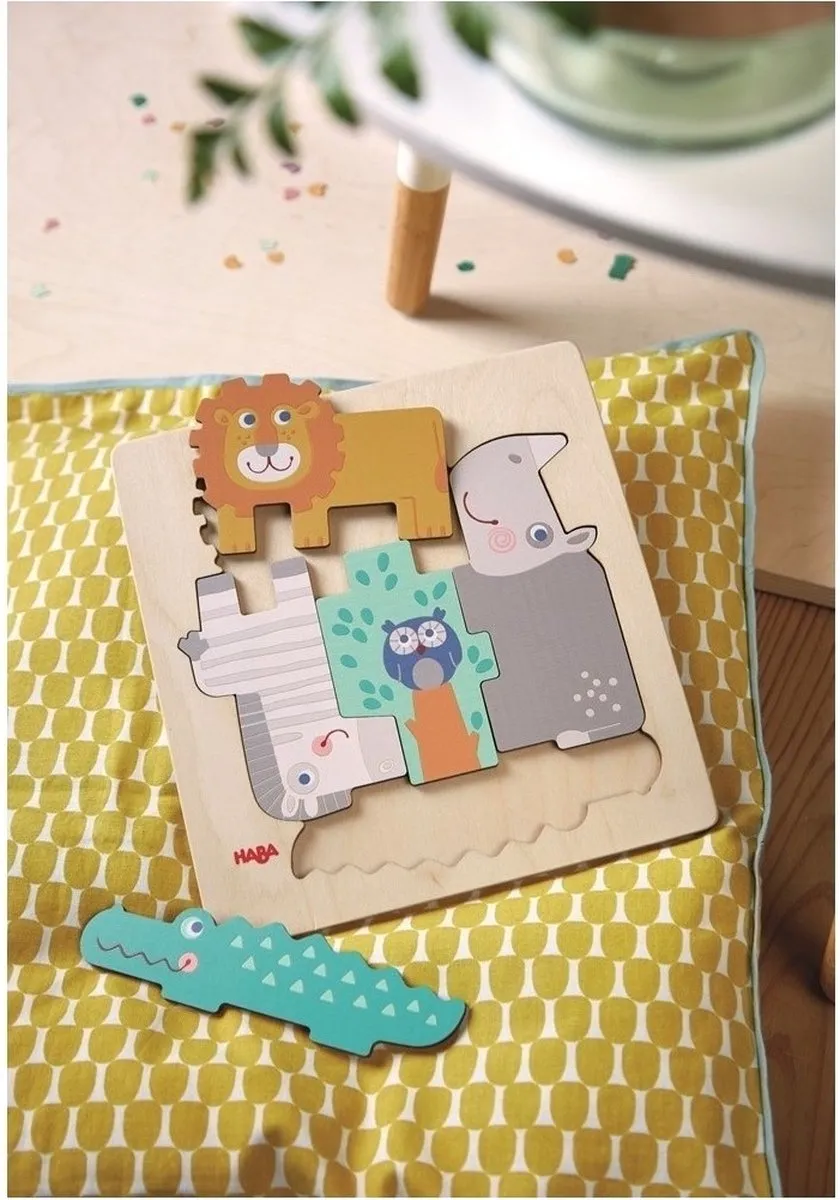 Haba Houten Puzzel Beestachtig Wild 5-delig - Multicolor