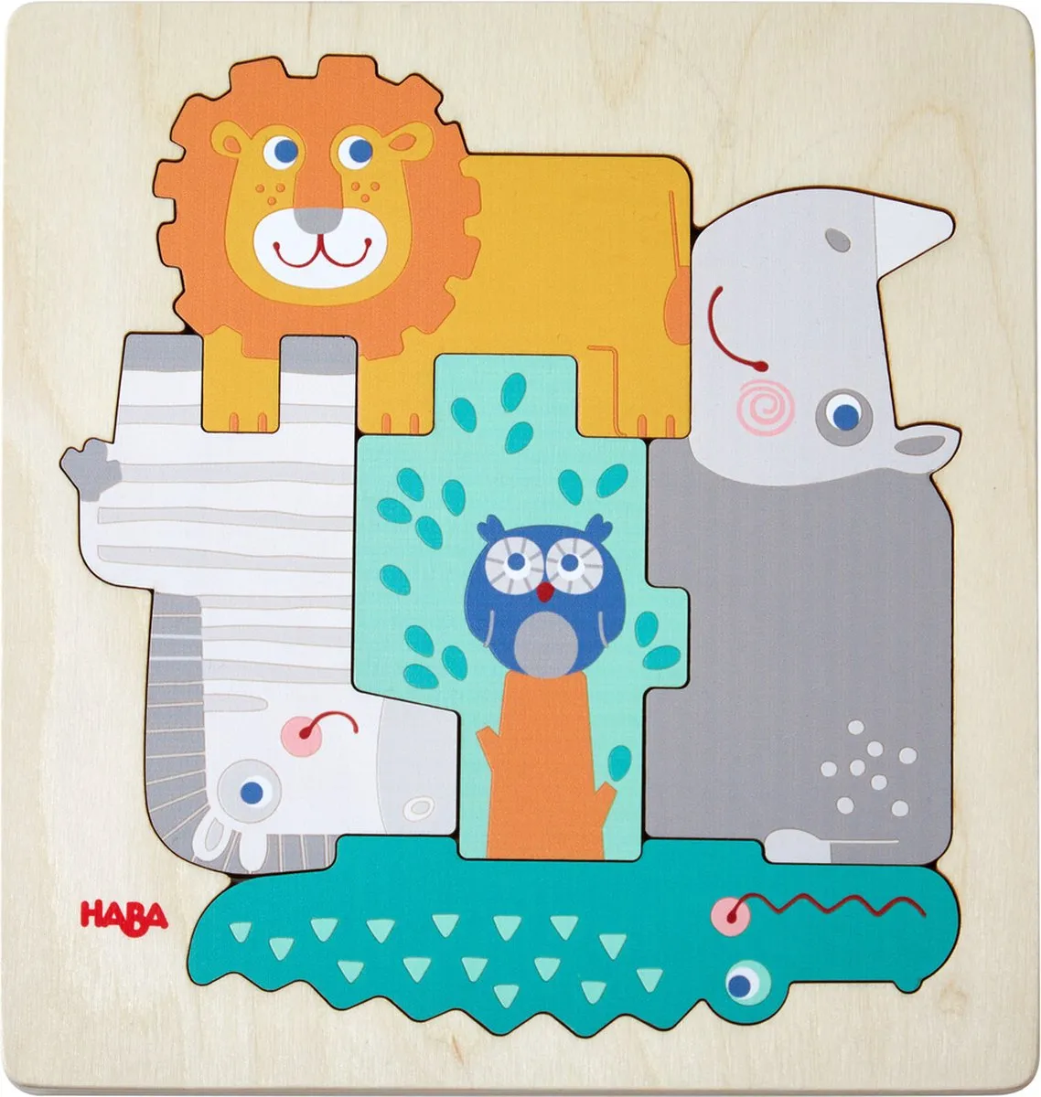 Haba Houten Puzzel Beestachtig Wild 5-delig