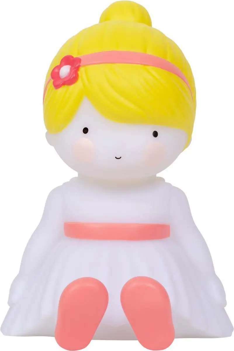 A Little Lovely Company Feetje Kinderlamp - 3x AAA - Wit/Geel/Rozig