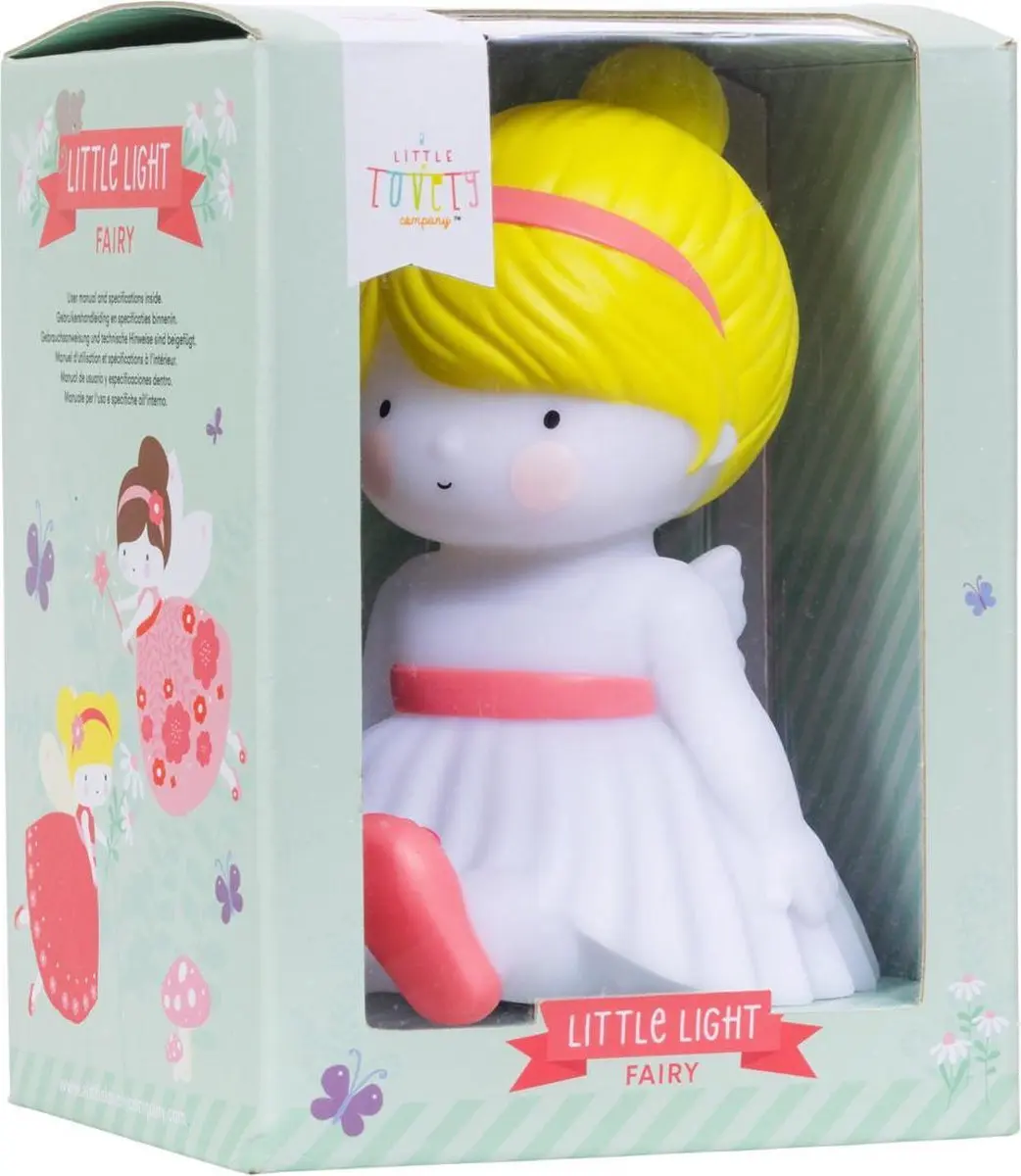 A Little Lovely Company Feetje Kinderlamp - 3x AAA - Wit/Geel/Rozig