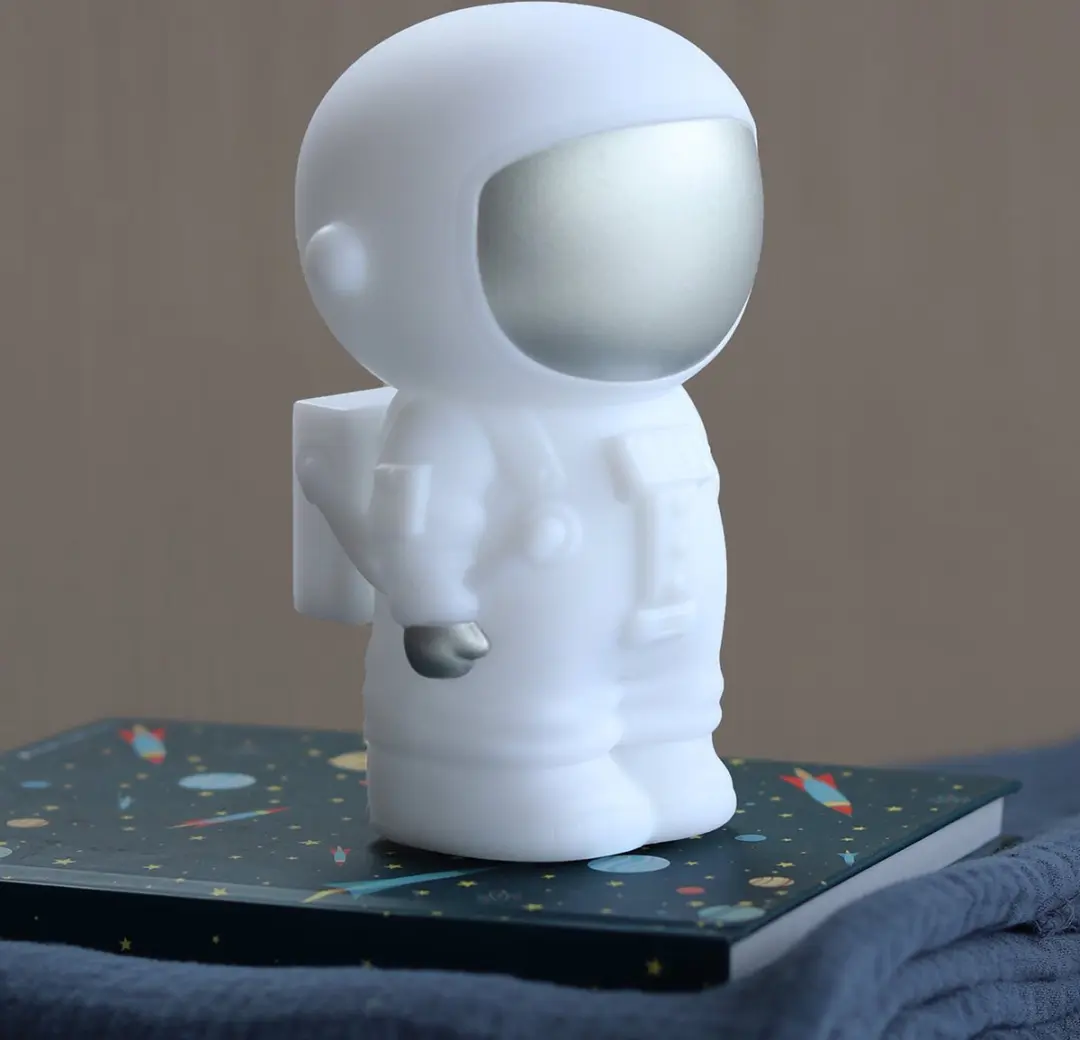 A Little Lovely Company Astronaut Kinderlamp - Wit/Zilver