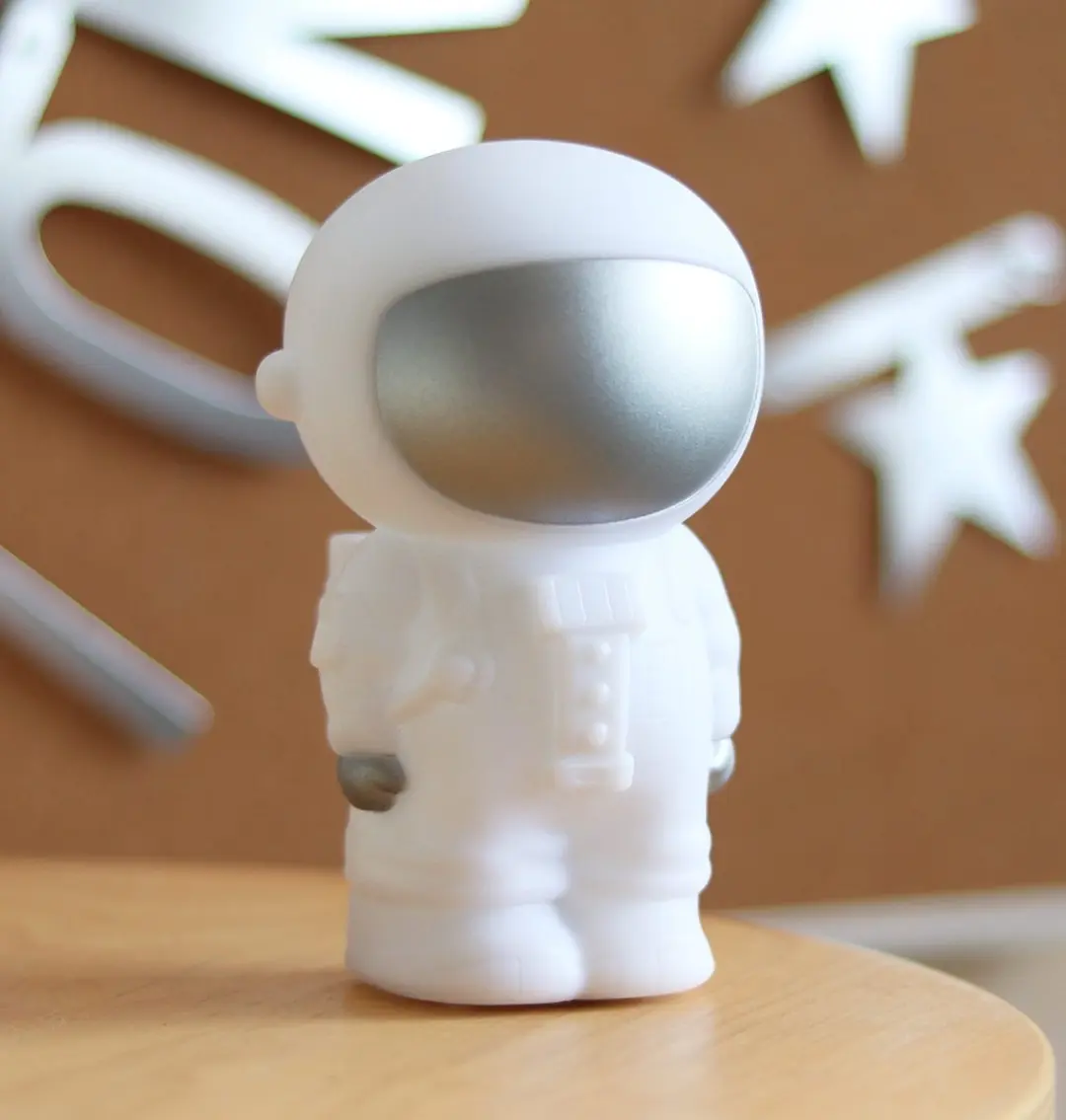 A Little Lovely Company Astronaut Kinderlamp - Wit/Zilver