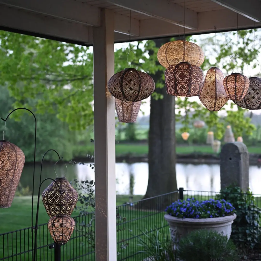 Lumiz Daintree Zonne Lampionnen - 3 Stuks - Soft Blush/Taupe/Mocha