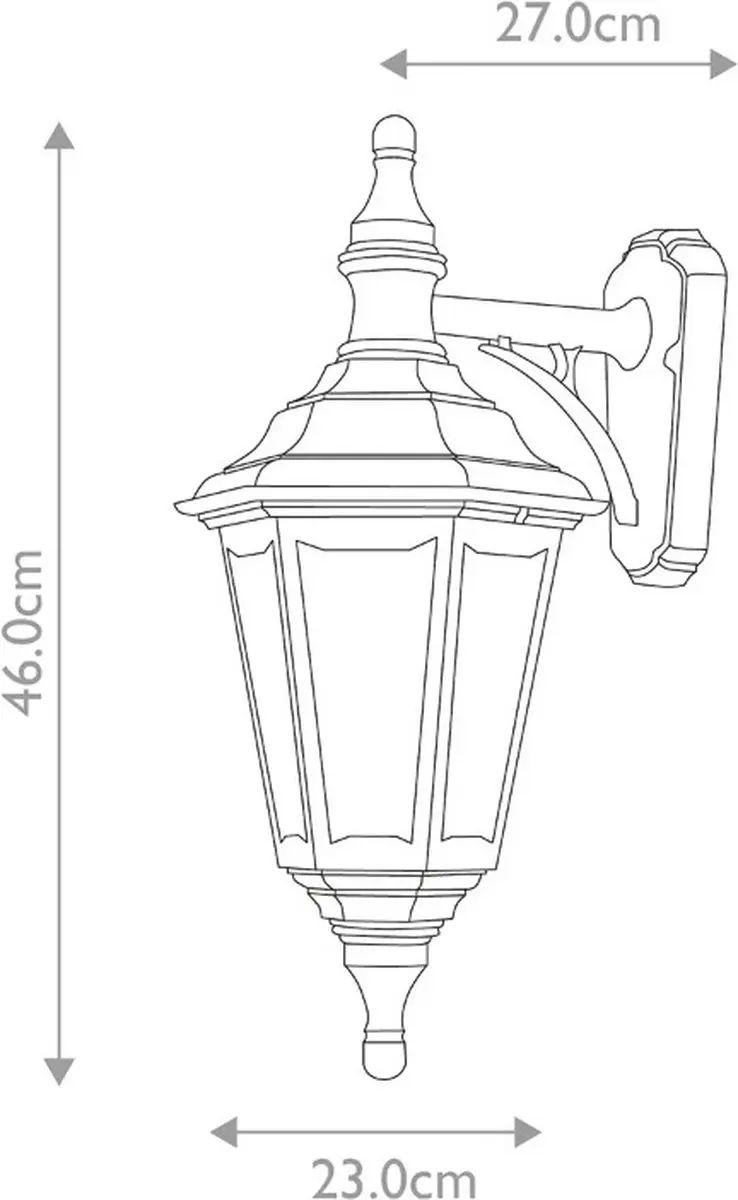Elstead Lighting Kinsale LED Wandlamp E27 60W - IP44 - Dimbaar - Zwart