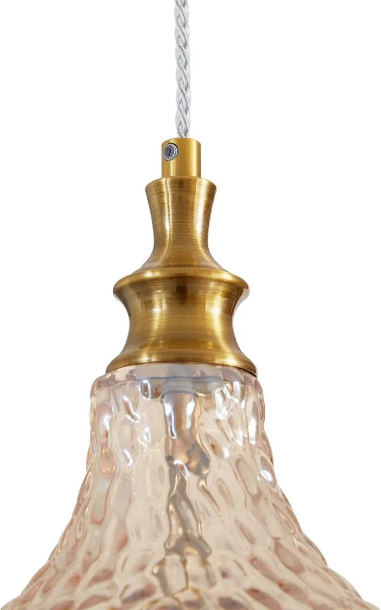 Lindby Hanglamp Glas Metaal 46.6cm E27 - Amber/Goud
