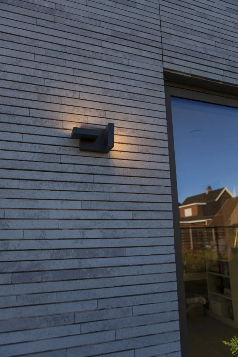 Lutec Twisto LED Wandlamp Buiten 1000lm IP65 - 2x 5.2W - Donkergrijs