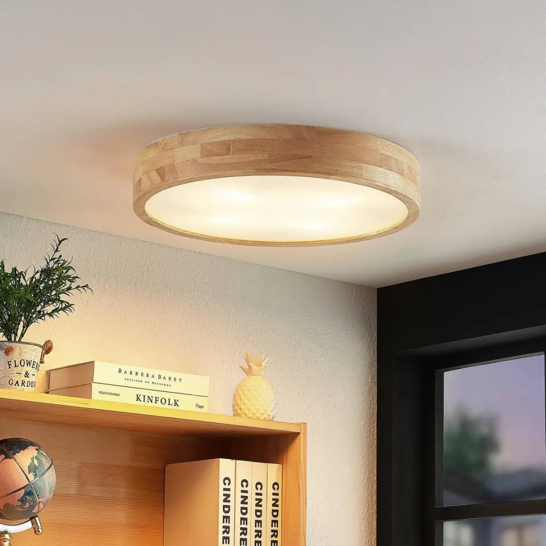 Lindby Plafondlamp Hout 4-Lichts E27 - 50cm