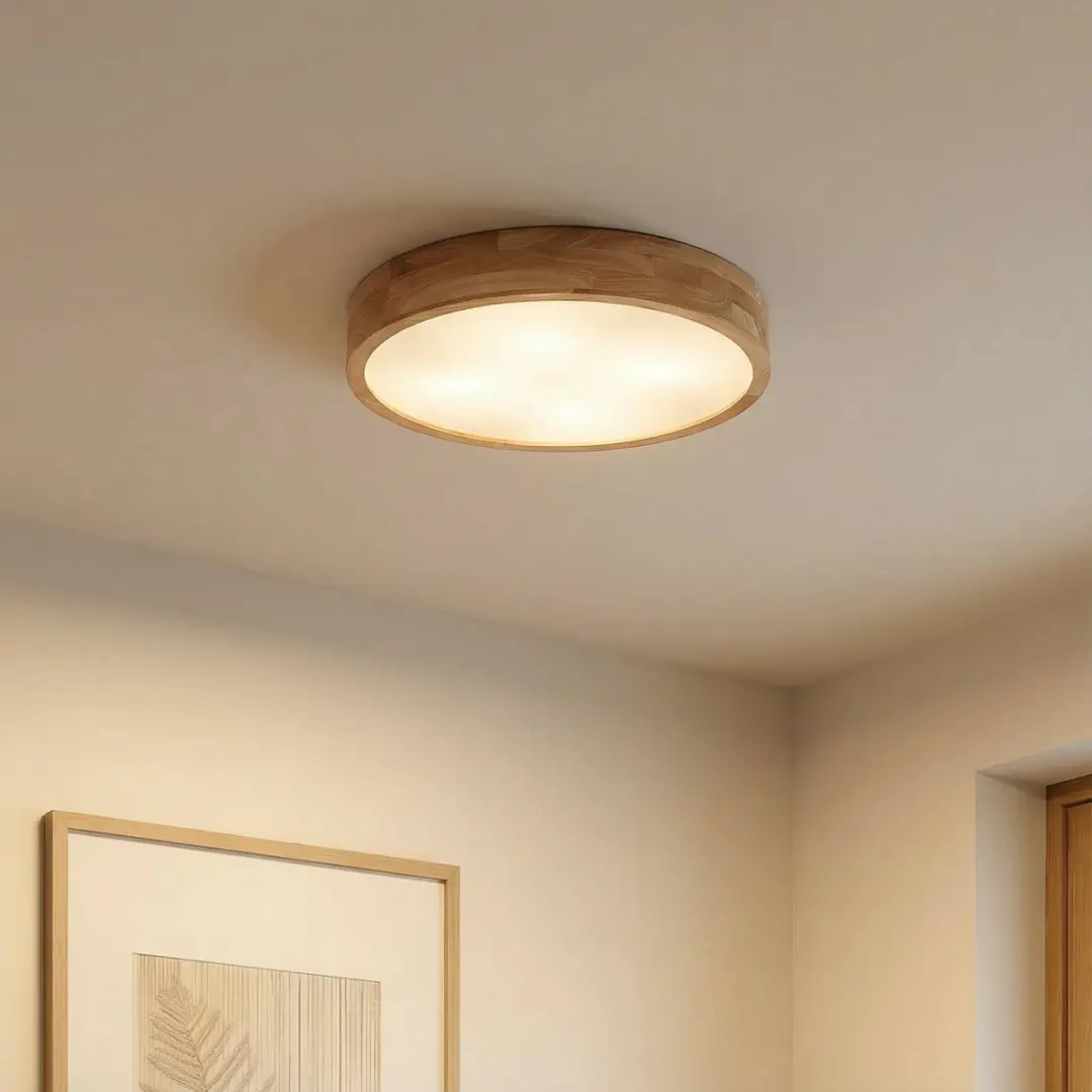 Lindby Plafondlamp Hout 4-Lichts E27 - 50cm