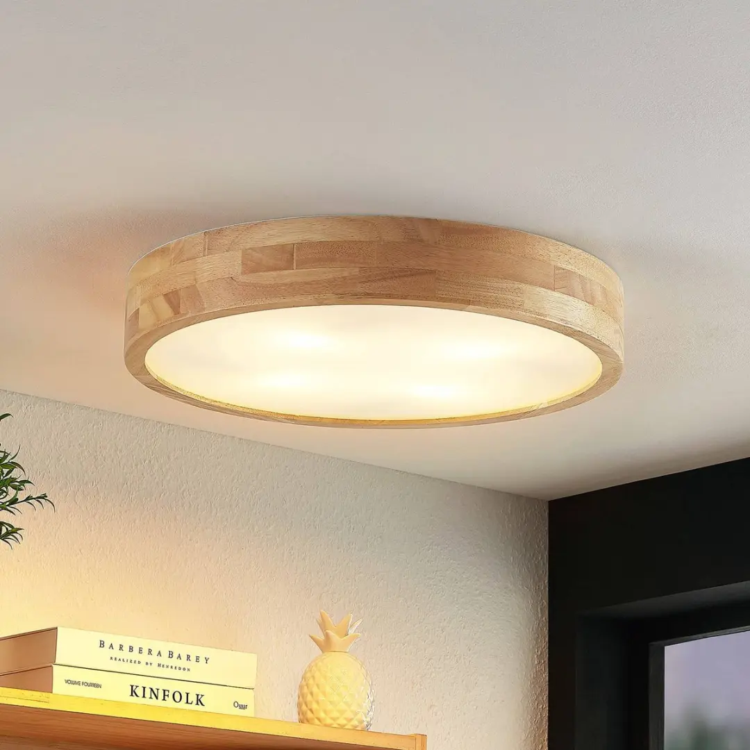 Lindby Plafondlamp Hout 4-Lichts E27 - 50cm