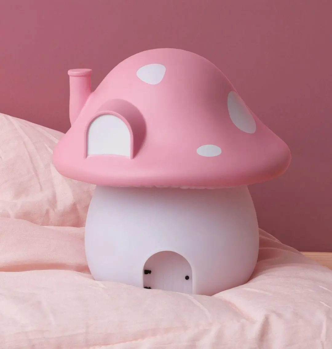 A Little Lovely Company Paddenstoel Nachtlamp - Roze