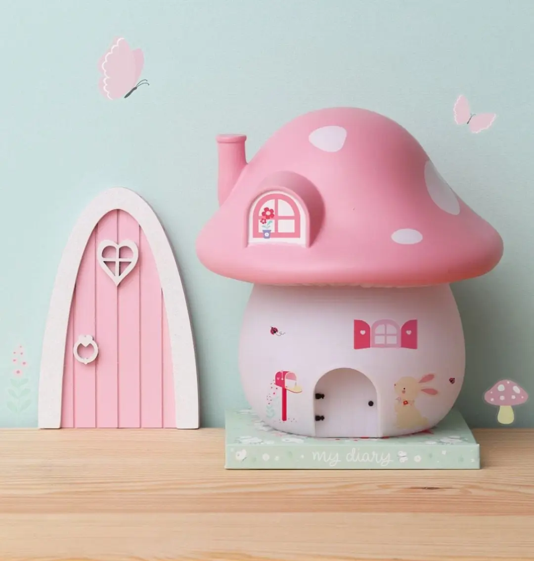 A Little Lovely Company Paddenstoel Nachtlamp - Roze