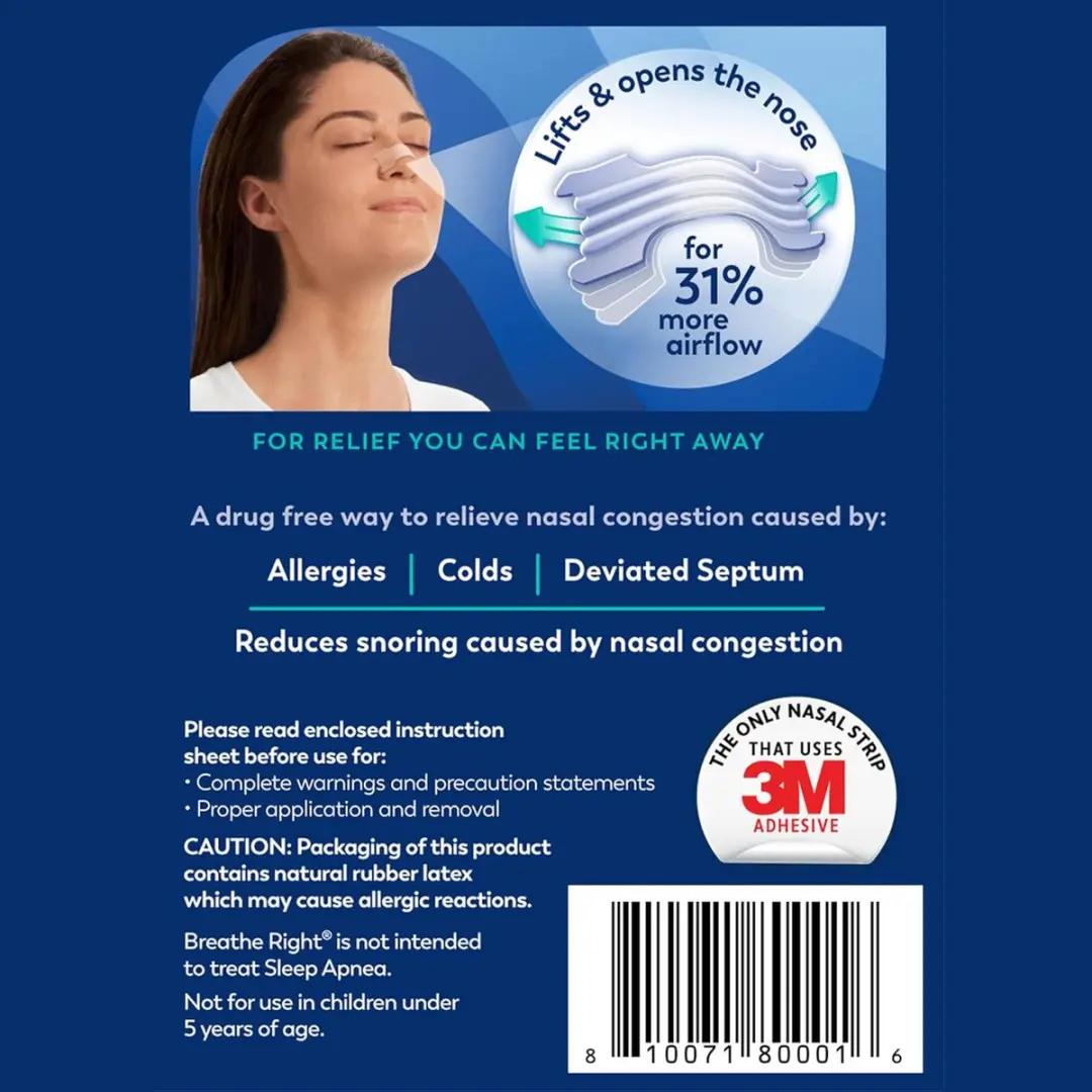 Breathe Right Extra Sterke Clear Neusstrips - 26 Stuks