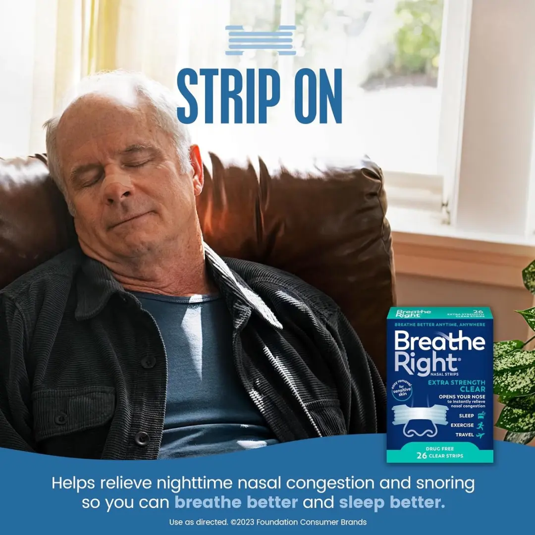 Breathe Right Extra Sterke Clear Neusstrips - 26 Stuks