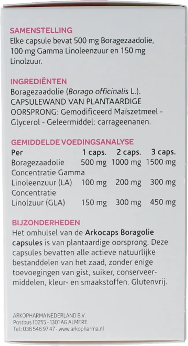 Arkopharma Borage Olie 180 Capsules