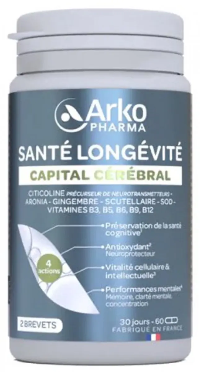 Arkopharma Santé Longévité Capital Cérébral 60 Capsules