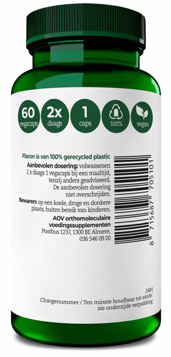 AOV Magnesium Bisglycinaat 120 Vegacapsules - 2x60