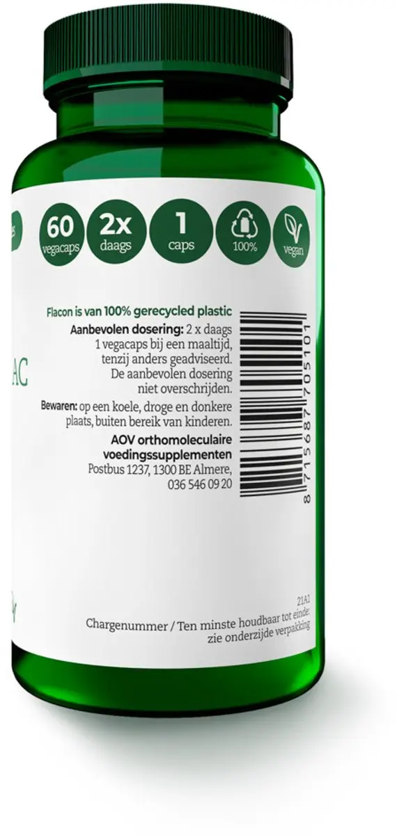 AOV Magnesium Bisglycinaat 120 Vegacapsules - 2x60