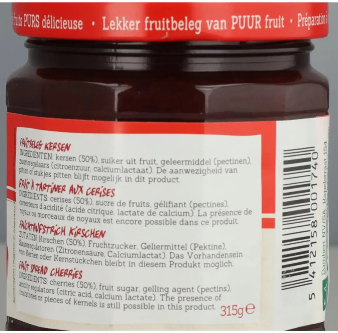 Damhert Tag Confit Kersen 315g