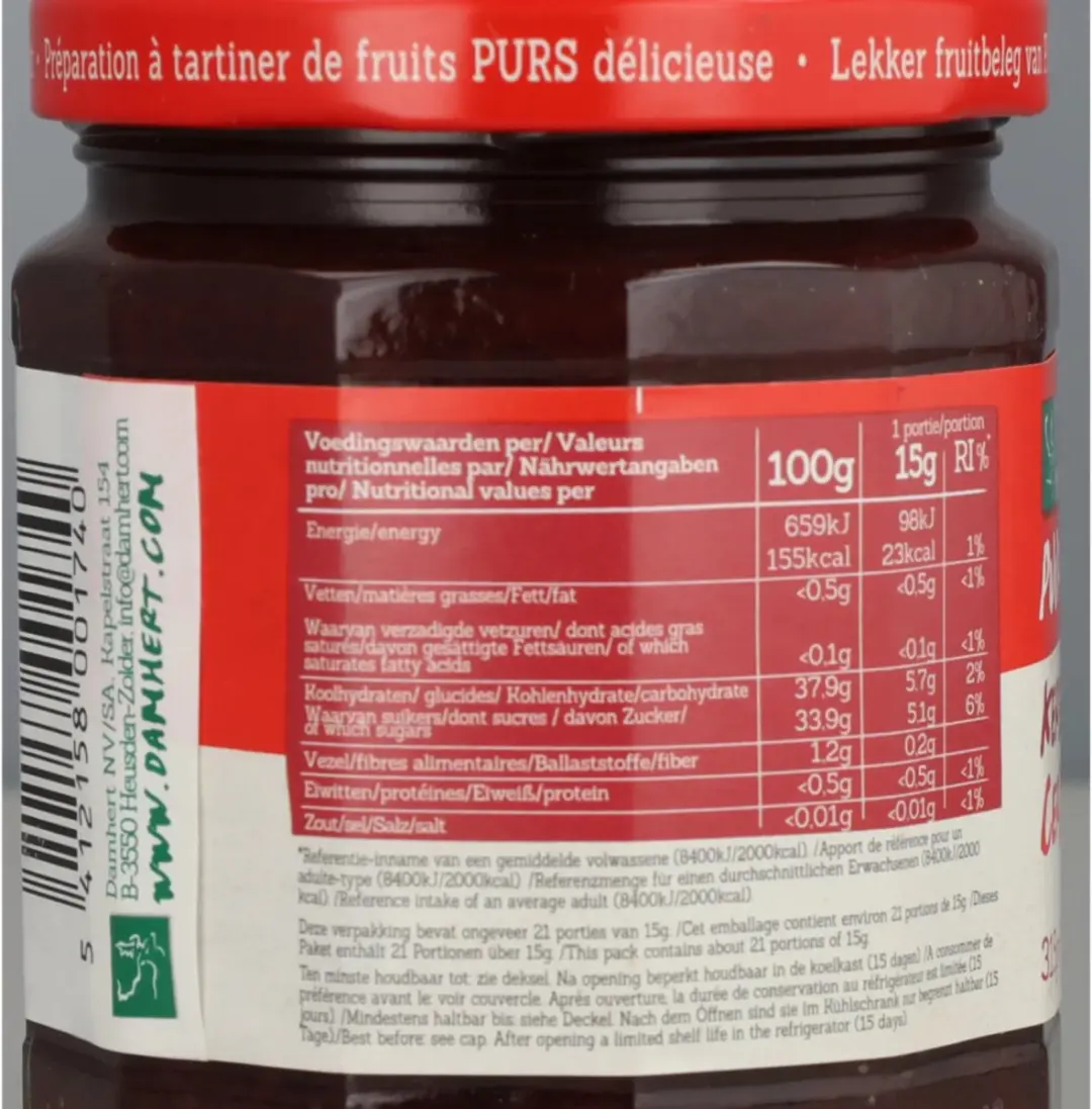 Damhert Tag Confit Kersen 315g