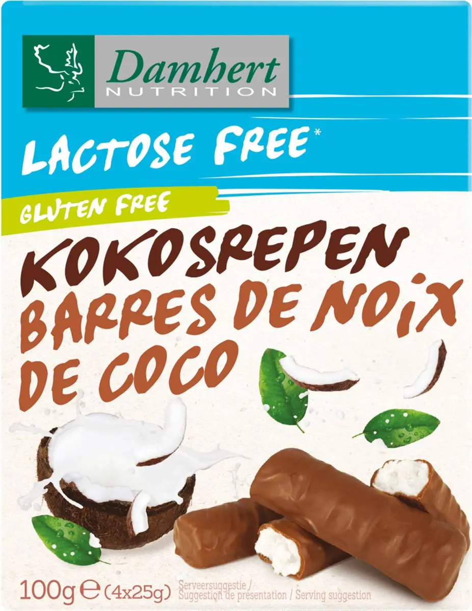 Damhert Kokosrepen Lactosevrij & Glutenvrij 100g