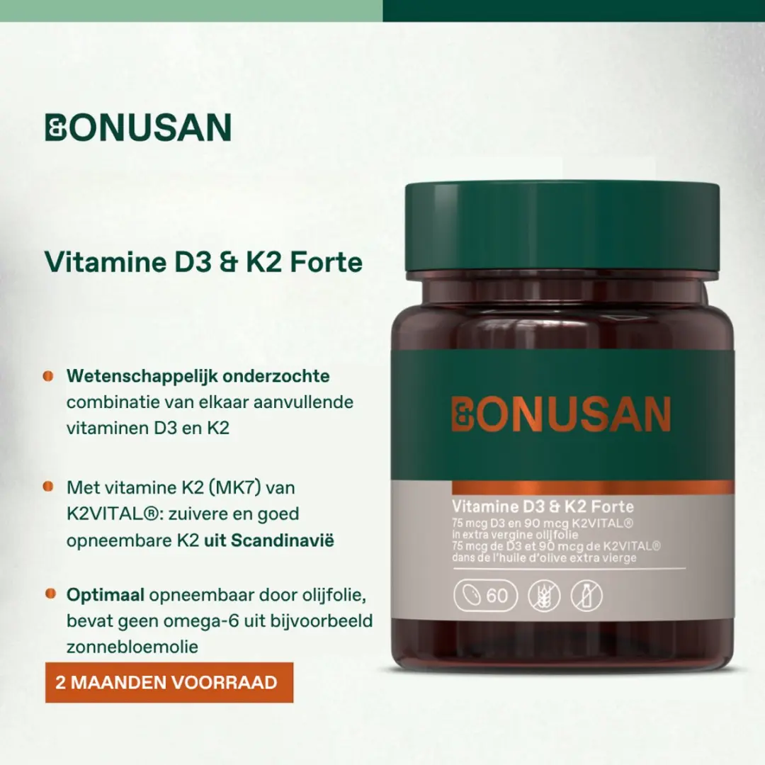Bonvita Vitamine D3 & K2 Forte Softgels 60 Stuks - 60ml