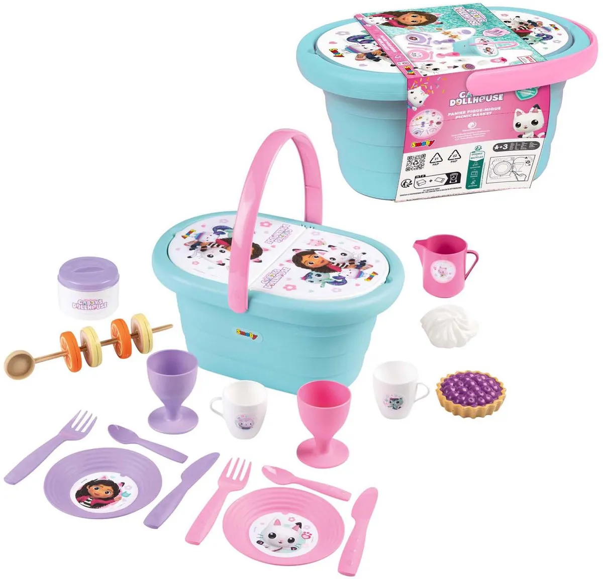 Smoby Gabby's Dollhouse Picknickmand - Blauw/ Groen/ Roze