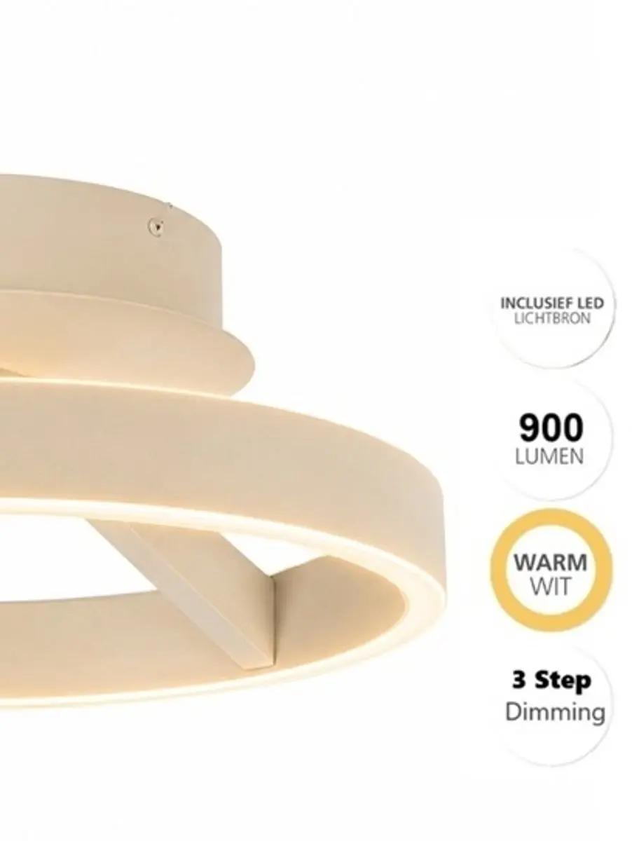 Freelight Pilota Plafondlamp Crème Ø30cm - 23W LED 900 Lumen