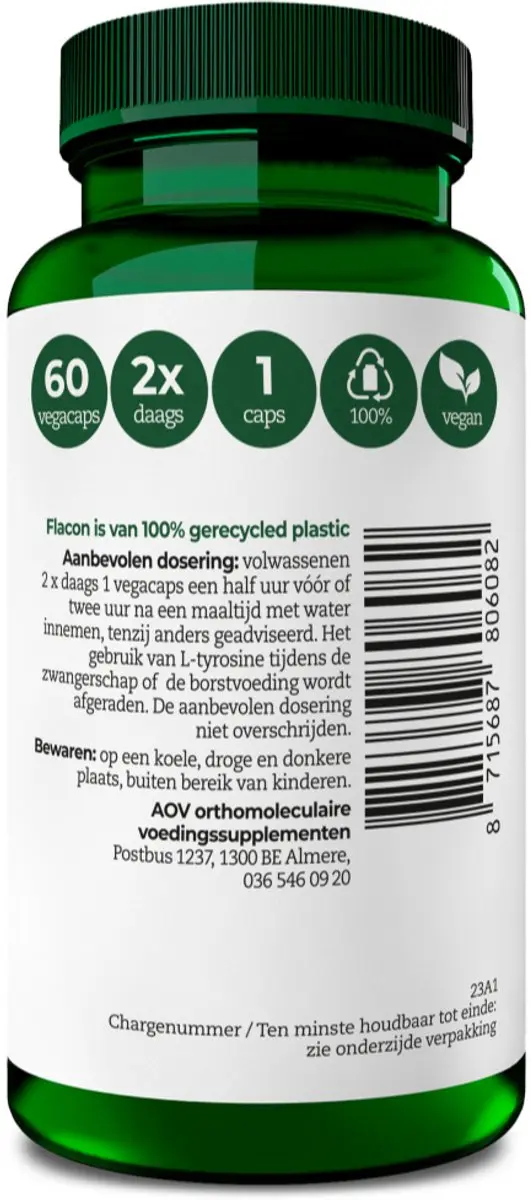 AOV L-Tyrosine 500mg 60 Capsules