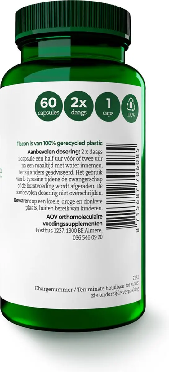 AOV L-Tyrosine 500mg 60 Capsules