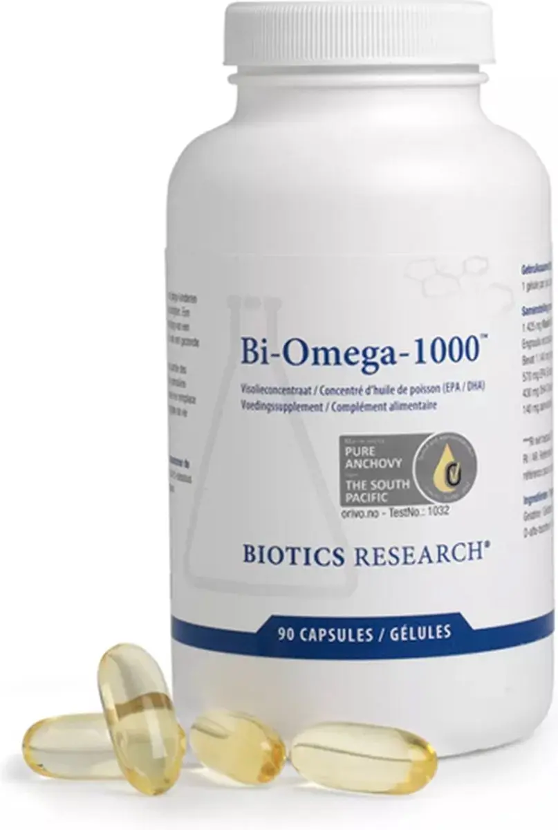 Biotics Bi-Omega 1000 Omega-3 Capsules 90 Stuks