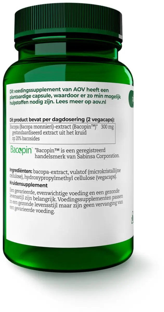 AOV Bacopa (Brahmi) 120 Vegacapsules - 2x60