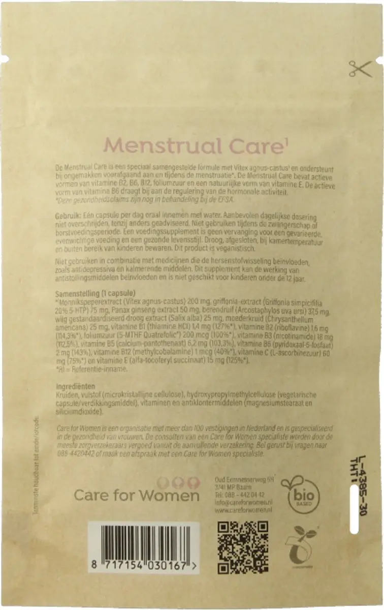 Care For Women Menstrual Care Voedingssupplement 30 Capsules