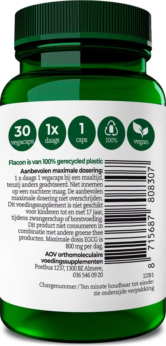 AOV Saffraan & L-theanine 30 Vegacapsules