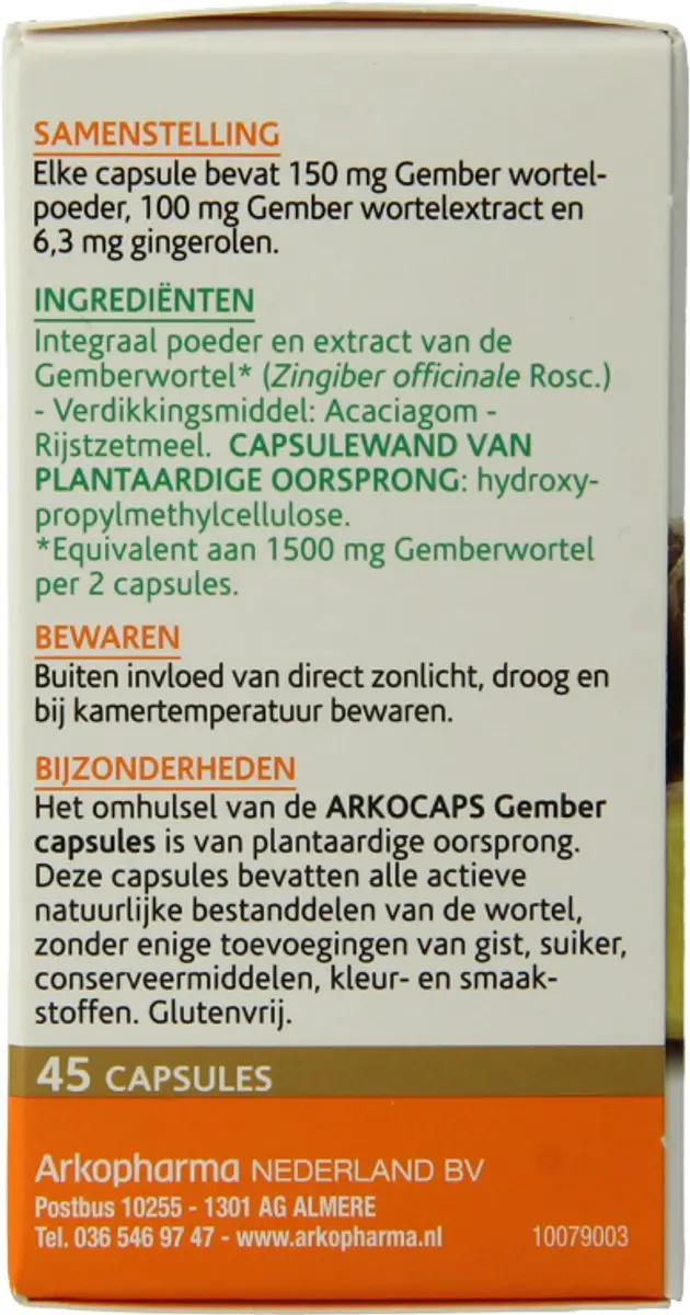 Arkocaps Gember Voedingssupplement 45 Vegicaps