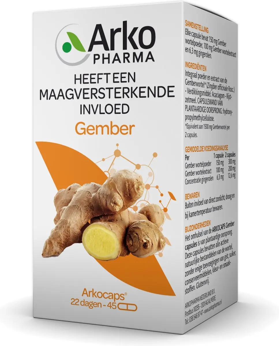 Arkocaps Gember Voedingssupplement 45 Vegicaps