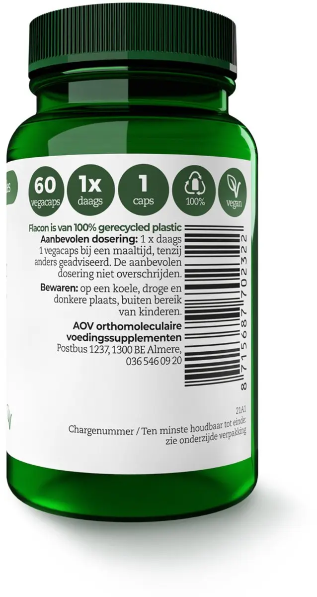 AOV Foliumzuur 400mcg Voedingssupplement 60 capsules