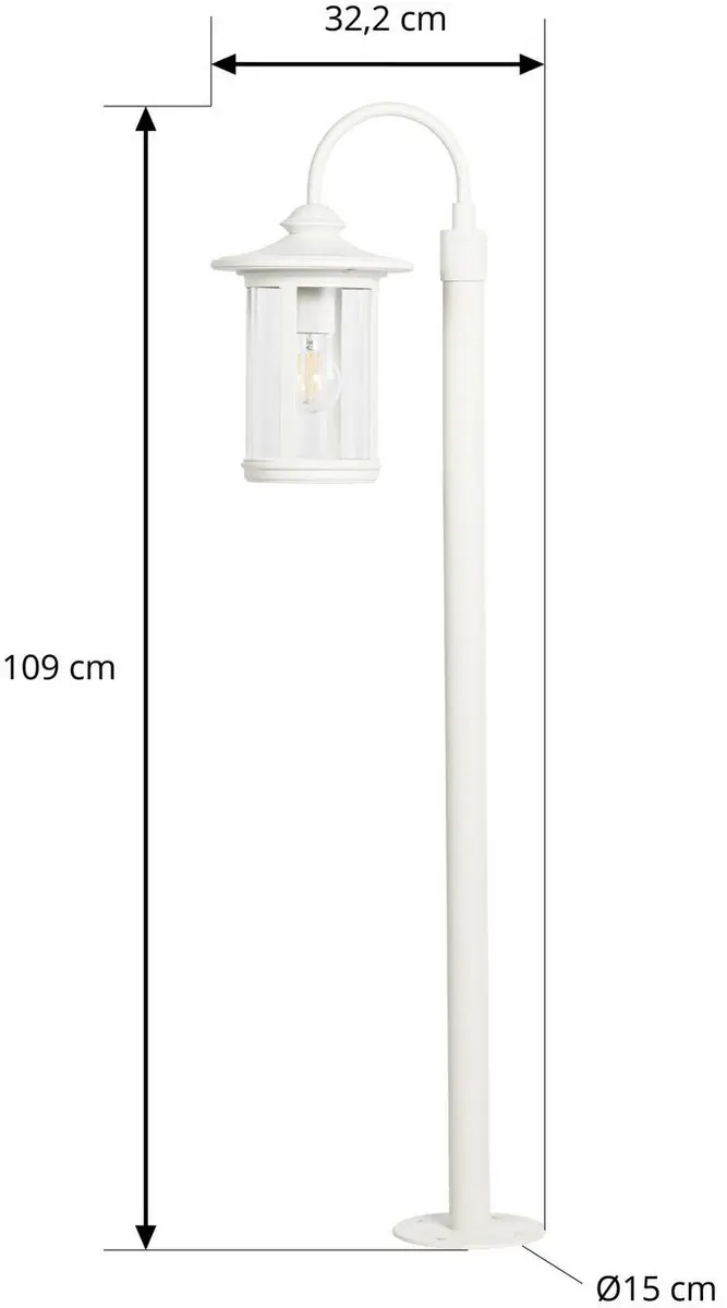 Lindby Tuinpadverlichting Aluminium Glas E27 Wit Transparant