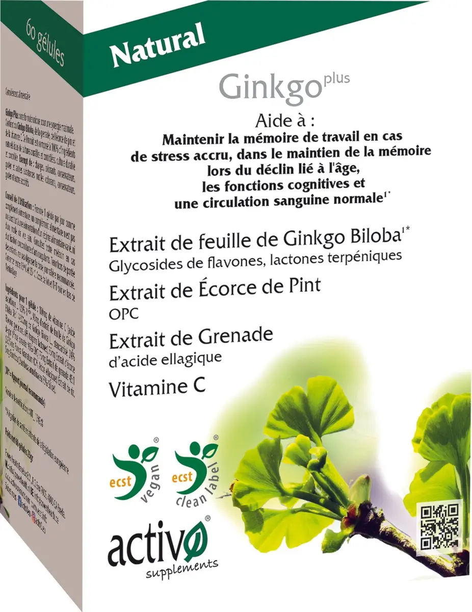 Activo Ginkgo Plus activO 60 Vegan Capsules