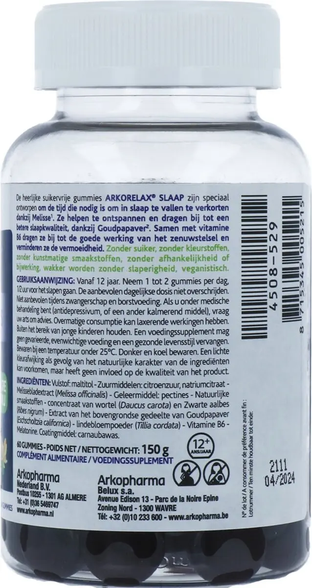Arkopharma Arkorelax Slaap Gummies - 60 Stuks