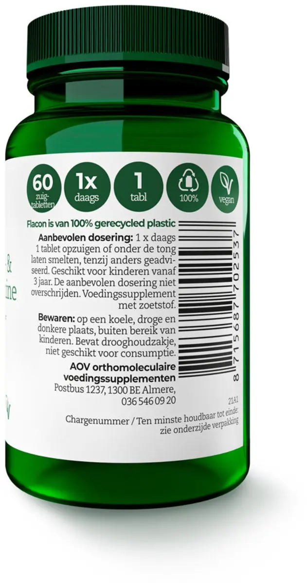 AOV B12 Adenosyl- & Methylcobalamine 120 Zuigtabletten - 2x60