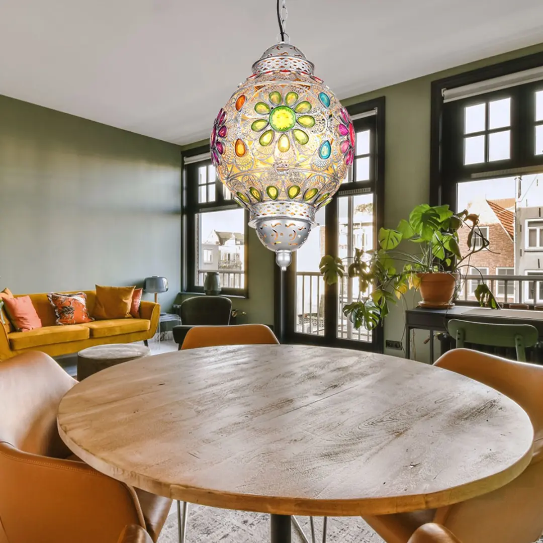 Globo Gelasius Hanglamp - Ø27cm - E27 - Zilver - afbeelding 6 van 6